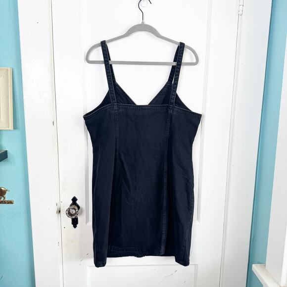 TOPSHOP Black Button Front Denim Jean Dress Cottage Boho 100% Cotton NEW 12 - Picture 10 of 11